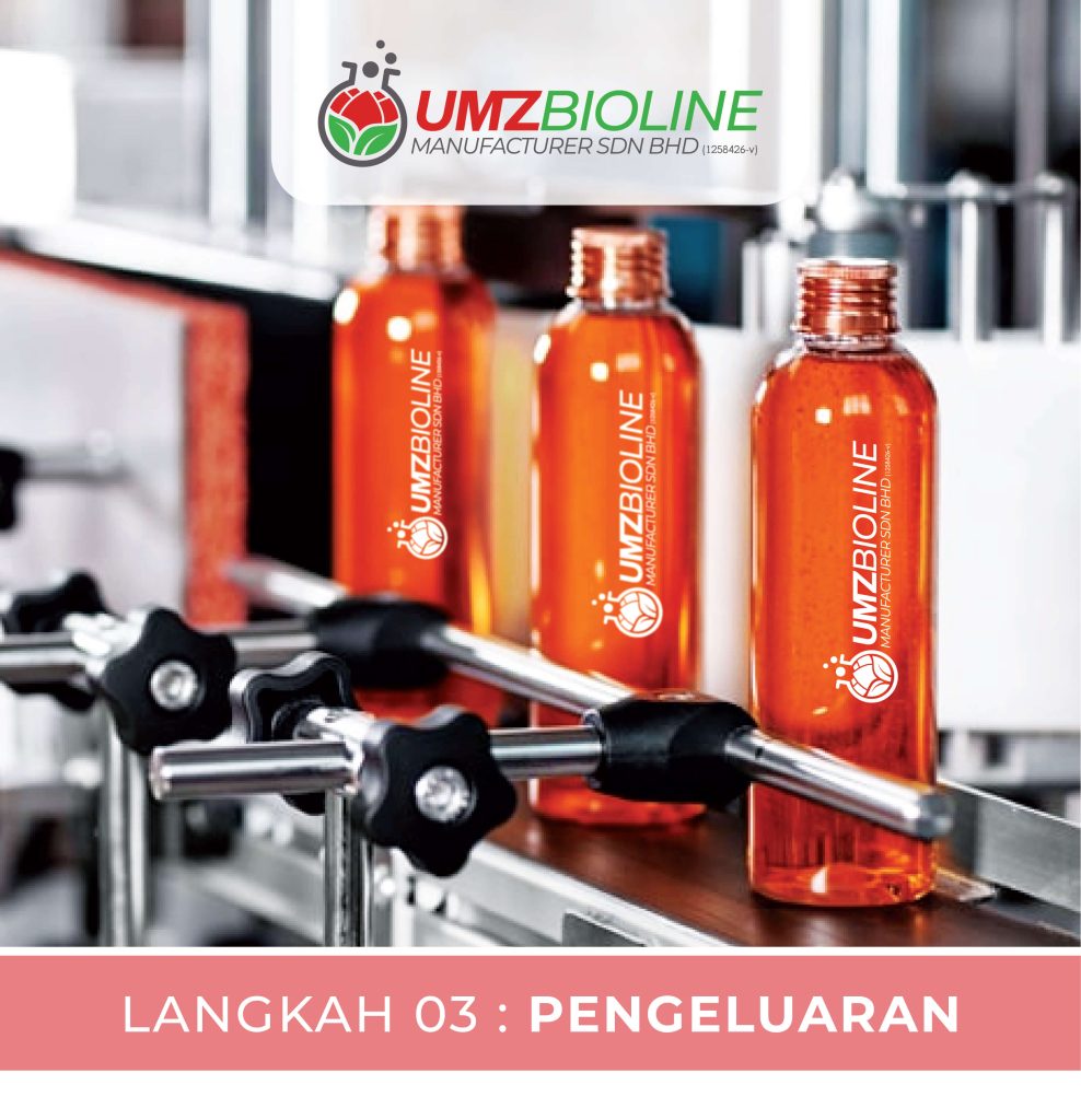 step pengeluaran - produk jenama sendiri